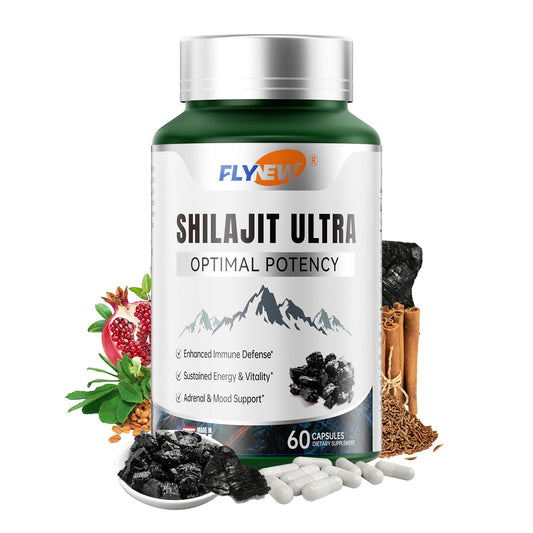 Flynew Shilajit Extract with L-Arginine – Ultra Optimal Potency 60 Cap,
